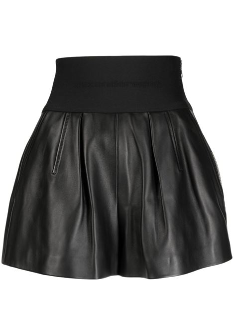 Shorts con banda logo in nero Alexander Wang - donna